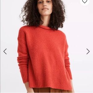Madewell Red Wool Blend Mock Neck Sweater Medium